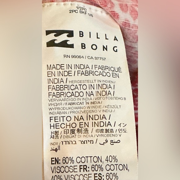 Billabong Red & White Flowered Shorts - Picture 7 of 7